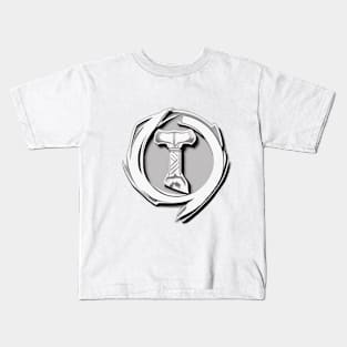 Monochrome Tribal Hammer Emblem No. 573 Kids T-Shirt